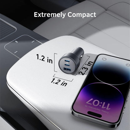 Anker 67W Car Charger – Ultra-Compact Fast Charging with 3 Ports